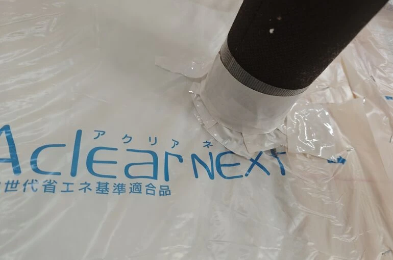    新築工事｜壁断熱材施工完了・気密処理も丁寧に   